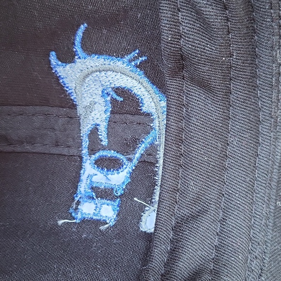 Off The Hook fishing cap, black w blue embroidered fish and hook,adjustable back - Picture 8 of 10